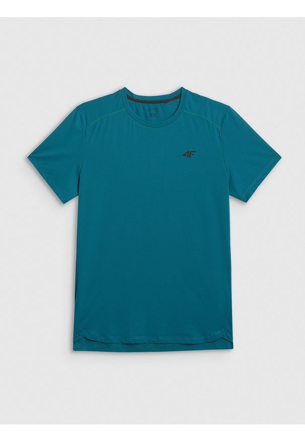 4f - 4F Koszulka treningowa regular szybkoschnąca męska - zielona L. Kolor: zielony. Materiał: materiał, włókno. Sport: fitness