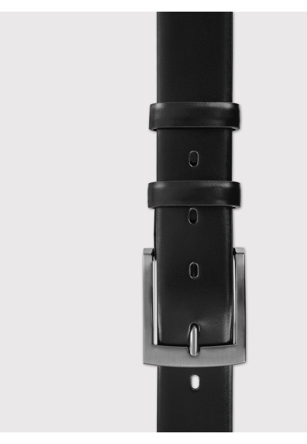 Pako Lorente - PAKO LORENTE – Czarny skórzany pasek męski. Kolor: czerwony, brązowy, czarny. Materiał: skóra