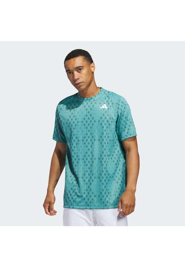 Adidas - Koszulka Club Tennis Climacool Graphic. Kolor: niebieski. Technologia: ClimaCool (Adidas). Sport: tenis