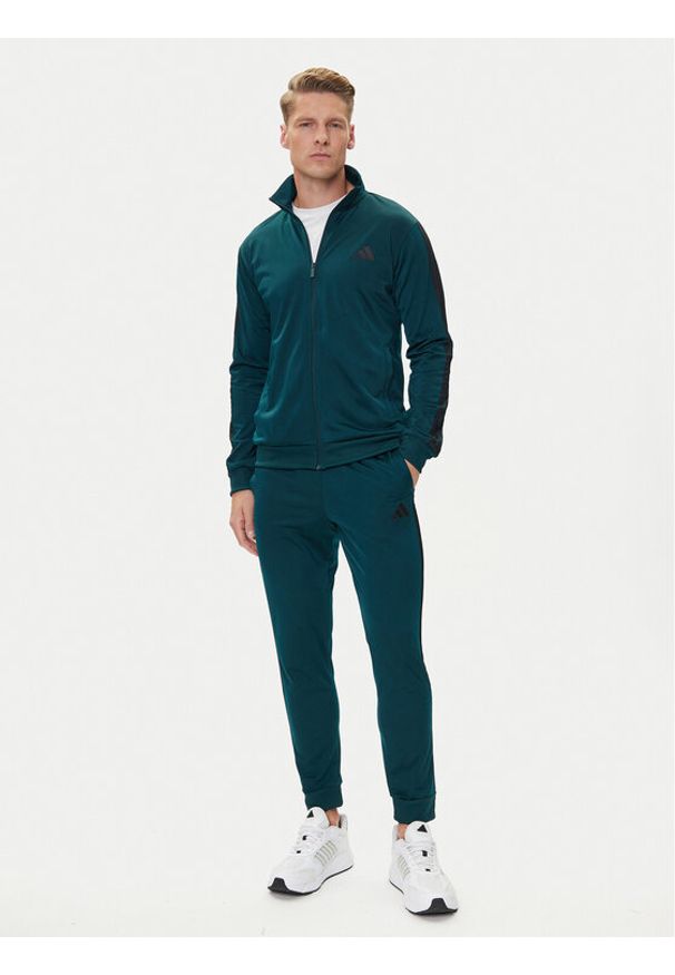 Adidas - adidas Dres Basic 3-Stripes JX5502 Zielony Regular Fit. Kolor: zielony. Materiał: syntetyk