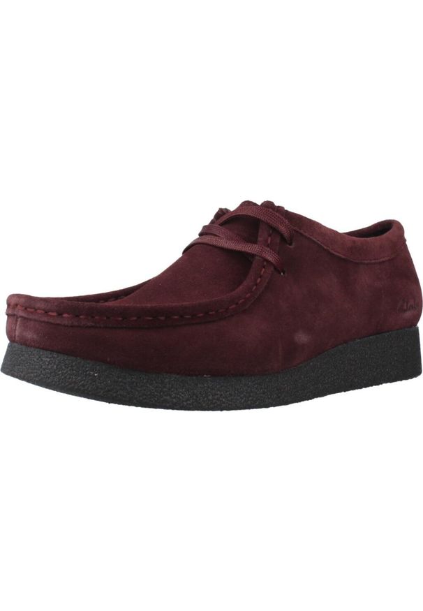 Clarks - Buty CLARKS WALLABEE EVO SH Bordeaux. Okazja: na co dzień. Kolor: czerwony. Materiał: skóra