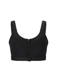 ENDURANCE - Kobiec zamek błyskawiczny biustonosz sportowy Endurance Crystale. Kolor: czarny. Sport: fitness #1
