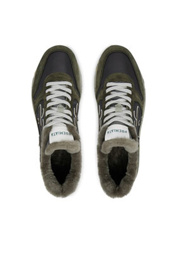 Premiata Sneakersy Mick 6566M Khaki. Kolor: brązowy. Materiał: zamsz, skóra
