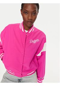 Champion Kurtka bomber Yankees 116470 Różowy Loose Fit. Kolor: różowy. Materiał: syntetyk