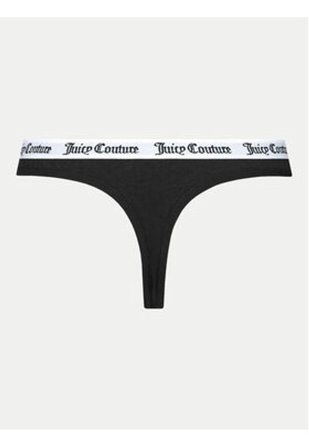 Juicy Couture Komplet 3 par stringów Diana JCLTH224571 Czarny. Kolor: czarny. Materiał: bawełna