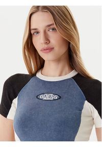 Guess Sweter W5YR44 Z2YJ2 Granatowy Regular Fit. Kolor: niebieski. Materiał: wiskoza