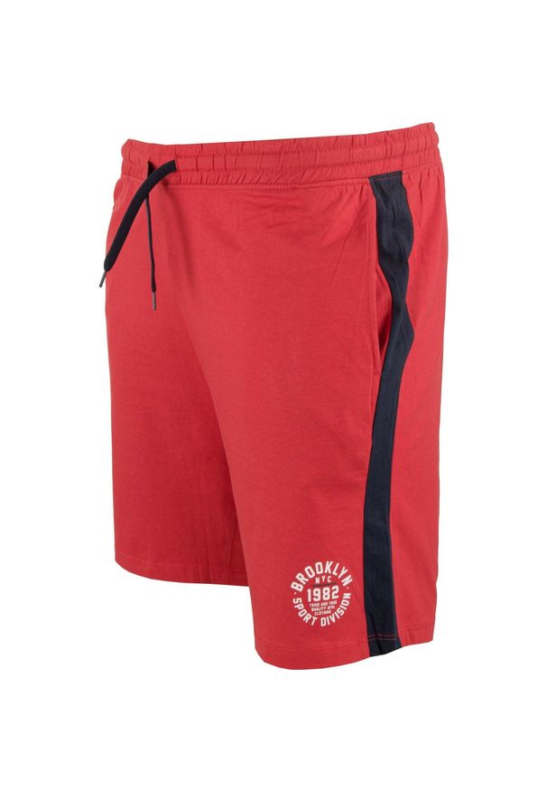 ZFOAM - Męskie spodenki ATHL DPT Balzo – 100% bawełny, elastyczna talia, czerwone. Kolor: niebieski, czerwony, wielokolorowy. Materiał: bawełna. Sport: fitness