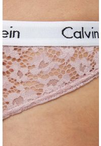 Calvin Klein Underwear brazyliany kolor różowy z koronki. Kolor: różowy. Materiał: koronka. Wzór: koronka #3