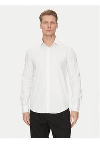 Calvin Klein Koszula K10K114298 Biały Slim Fit. Kolor: biały. Materiał: bawełna, syntetyk