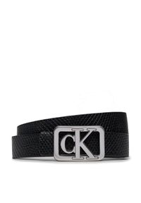 Calvin Klein Jeans Pasek Damski Mono Plaque Rev Lthr Belt 25Mm K60K611487 Czarny. Kolor: czarny. Materiał: skóra