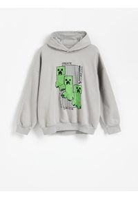 Reserved - Bluza Minecraft - jasnoszary. Kolor: szary. Materiał: bawełna, dzianina #1