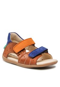 Sandały Kickers Boping-2 785406-10 S Camel Orange Blue. Kolor: brązowy. Materiał: skóra