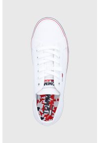 Tommy Jeans Tenisówki damskie kolor biały. Nosek buta: okrągły. Zapięcie: sznurówki. Kolor: biały. Materiał: guma. Obcas: na platformie