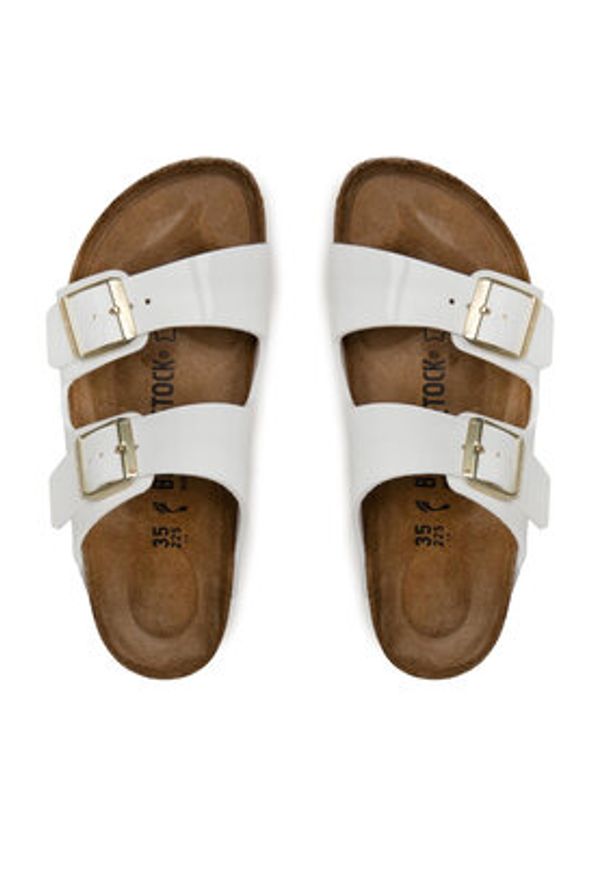 Birkenstock Klapki Arizona 1005294 Biały. Kolor: biały. Materiał: skóra