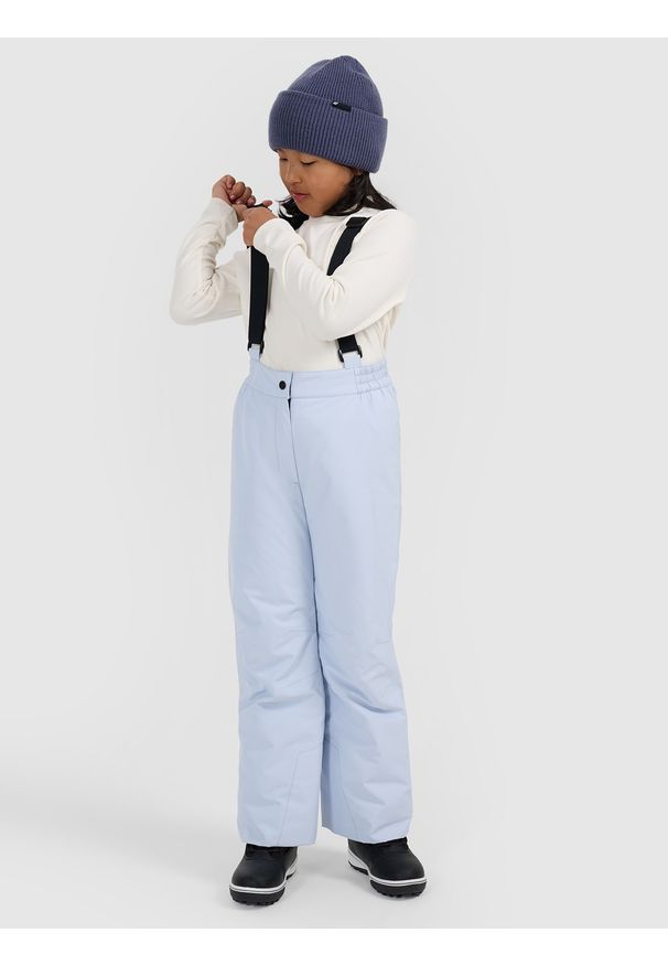 4f - 4F Spodnie narciarskie membrana 5000 dziewczęce - niebieskie 140 (9-10 lat). Kolor: fioletowy. Materiał: poliester, materiał. Wzór: gładki. Sezon: lato. Sport: narciarstwo