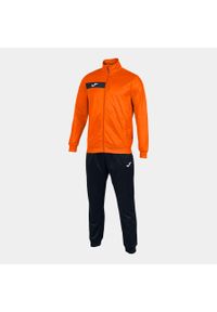 Dres do piłki nożnej męski Joma Columbus. Kolor: pomarańczowy, czarny, wielokolorowy. Materiał: dresówka. Sport: piłka nożna