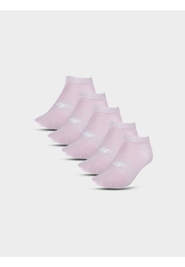 4f - 4F Skarpetki casual przed kostkę (5-pack) dziewczęce - pudrowy róż 36-38. Kolor: różowy. Materiał: materiał, włókno, poliamid, bawełna