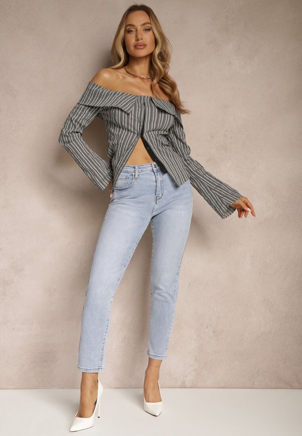 Renee - Jasnoniebieskie Jeansy z Bawełny Typu Skinny Selinda. Okazja: na co dzień. Kolor: niebieski. Wzór: gładki. Styl: casual, klasyczny