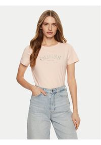 Guess T-Shirt V5RI16 J1314 Różowy Regular Fit. Kolor: różowy. Materiał: bawełna