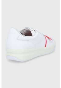Lacoste Buty skórzane Quantace kolor biały. Nosek buta: okrągły. Zapięcie: sznurówki. Kolor: biały. Materiał: skóra