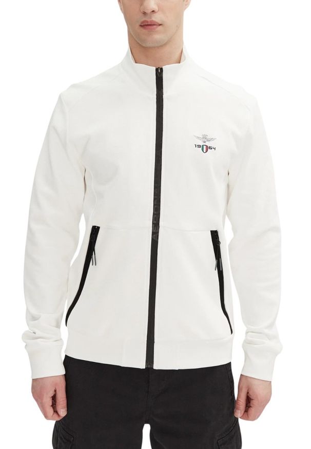 Aeronautica Militare - AERONAUTICA MILITARE Biała bawełniana męska bluza, Rozmiar M. Okazja: na co dzień. Kolor: biały. Materiał: bawełna. Styl: casual