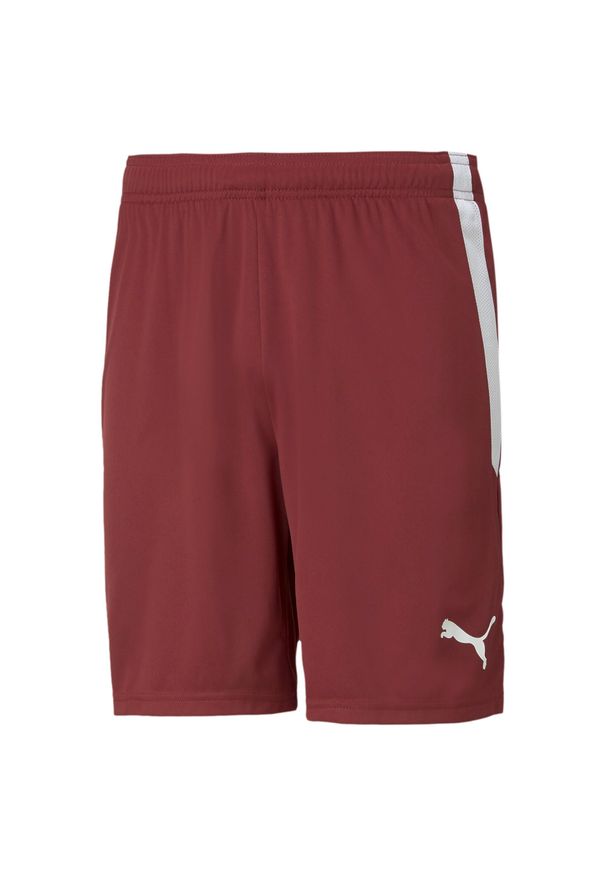 Krótka Puma Team Liga. Kolor: wielokolorowy, biały, czerwony. Długość: krótkie. Sport: piłka nożna, fitness