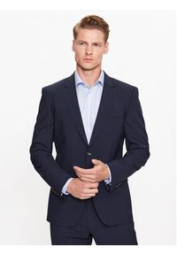 BOSS - Boss Garnitur 50493667 Granatowy Slim Fit. Kolor: niebieski. Materiał: wełna #9