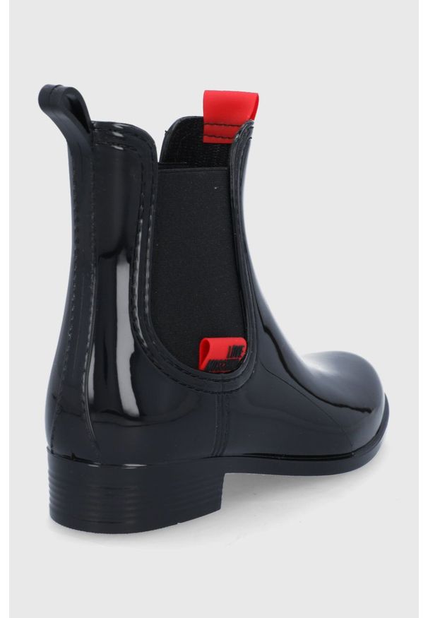 Love Moschino - Kalosze. Kolor: czarny. Materiał: materiał. Wzór: gładki