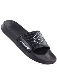 LOTTO - Klapki męskie basenowe lekkie rzep czarne Lotto Flyde. Kolor: czarny. Materiał: guma #1