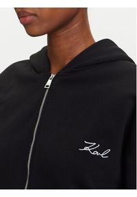 Karl Lagerfeld - KARL LAGERFELD Bluza A3W20067 Czarny Regular Fit. Typ kołnierza: dekolt w karo. Kolor: czarny. Materiał: bawełna #4