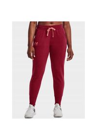Spodnie dresowe damskie Under Armour. Kolor: czerwony. Materiał: dresówka. Sport: fitness #1