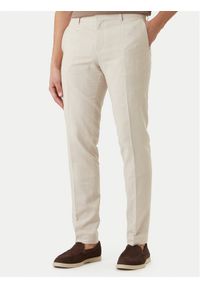 BOSS Spodnie materiałowe H-Genius-253 50561874 Beżowy Slim Fit. Kolor: beżowy. Materiał: wiskoza #1