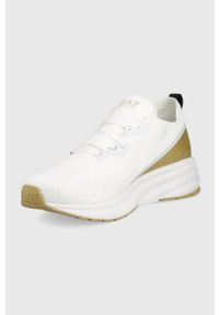 EA7 Emporio Armani sneakersy kolor biały. Nosek buta: okrągły. Zapięcie: sznurówki. Kolor: biały. Materiał: guma. Obcas: na platformie #4