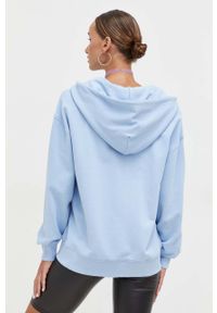Tommy Jeans bluza bawełniana damska kolor niebieski z kapturem gładka. Typ kołnierza: kaptur. Kolor: niebieski. Materiał: bawełna. Wzór: gładki #4