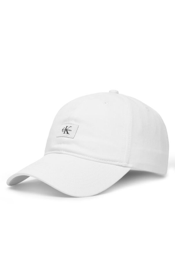 Calvin Klein Czapka z daszkiem Monologo Woven Patch Bb Cap LV04D5077G Biały. Kolor: biały. Materiał: bawełna