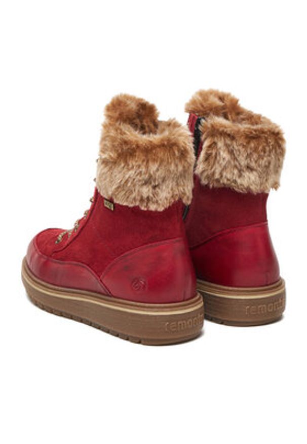 Remonte Trzewiki CEO-D0U78-35 Czerwony. Kolor: czerwony. Materiał: zamsz, skóra