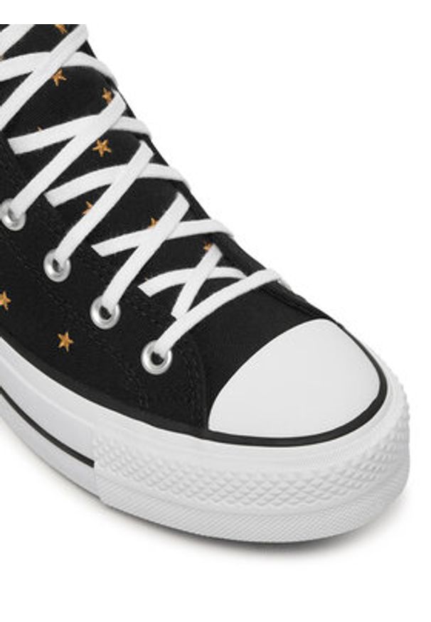 Converse Trampki Chuck Taylor All Star Lift Platform Embroidered Stars A16113C Czarny. Kolor: czarny. Materiał: materiał. Obcas: na platformie