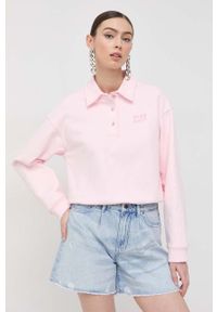 Miss Sixty bluza damska kolor różowy z aplikacją. Kolor: różowy. Długość: krótkie. Wzór: aplikacja #5