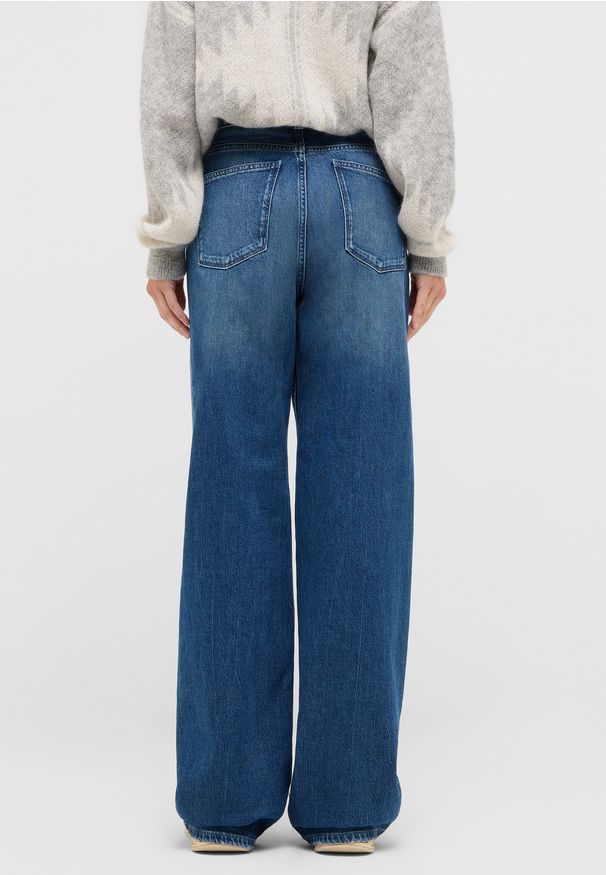 Damskie Spodnie Jeansowe Mustang Style Madison Wide Denim Blue 1016931 5000 582