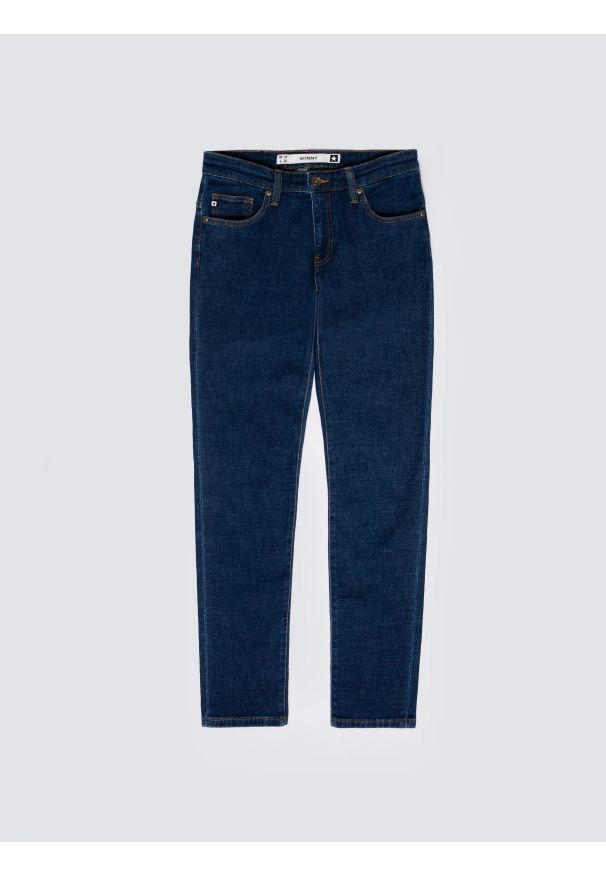 Big-Star - Jeansy męskie skinny granatowe Jeffray 663. Okazja: na co dzień. Stan: obniżony. Kolor: niebieski. Styl: casual, klasyczny, elegancki