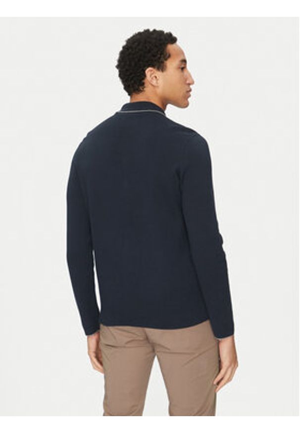 Marc O'Polo Sweter 520 5016 60006 Granatowy Regular Fit. Typ kołnierza: polo. Kolor: niebieski. Materiał: bawełna