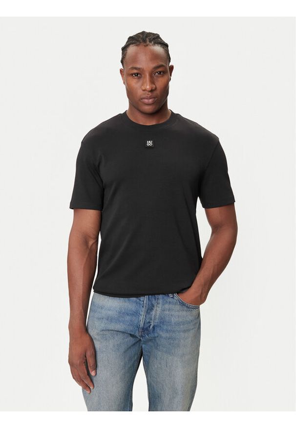 Hugo - HUGO T-Shirt Dalile 50505201 Czarny Regular Fit. Kolor: czarny. Materiał: bawełna