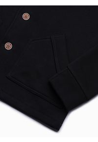 Ombre Clothing - Bluza męska rozpinana bez kaptura - czarna CARMELO - L. Typ kołnierza: bez kaptura. Kolor: czarny. Materiał: bawełna, poliester, dzianina #3