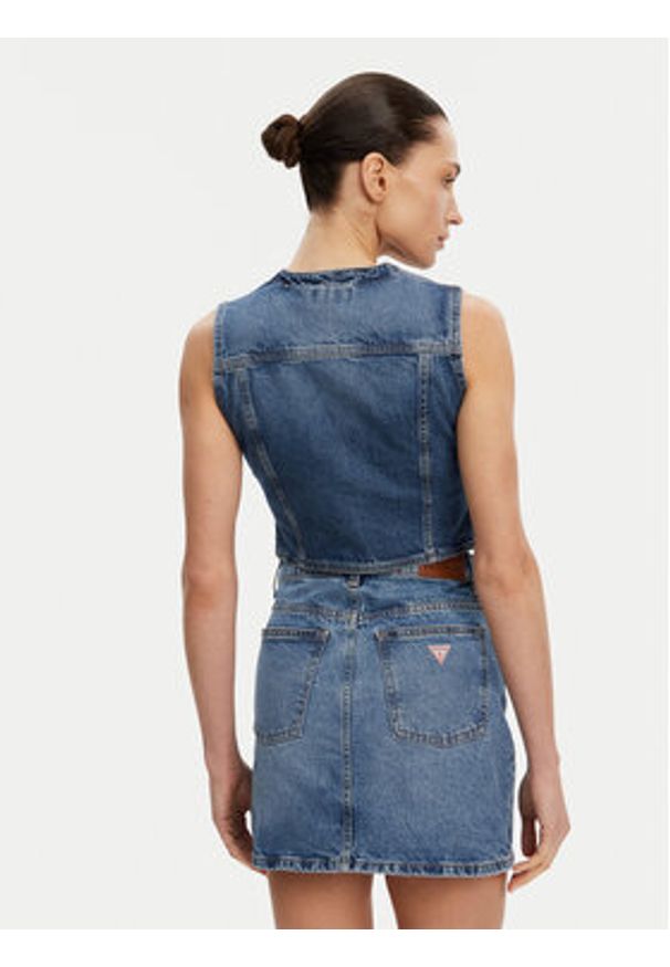 Guess Kamizelka W5GN74 D5M46 Granatowy Regular Fit. Kolor: niebieski. Materiał: bawełna