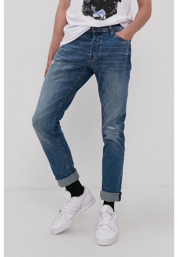 Jack & Jones Jeansy męskie. Kolor: niebieski