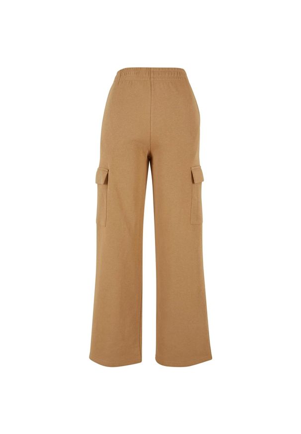 Urban Classics - Lekkie Spodnie Dresowe Dla Kobiet. Kolor: beżowy. Materiał: dresówka. Długość: długie