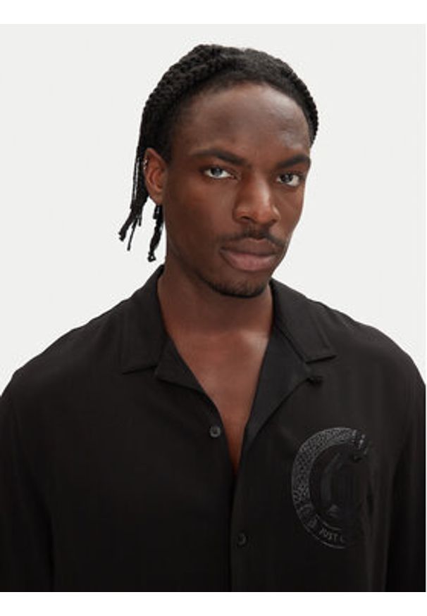 Just Cavalli Koszula 78OALY04 Czarny Regular Fit. Kolor: czarny. Materiał: wiskoza