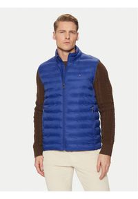 TOMMY HILFIGER - Tommy Hilfiger Bezrękawnik MW0MW37677 Niebieski Regular Fit. Kolor: niebieski. Materiał: syntetyk. Długość rękawa: bez rękawów