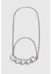 Patrizia Pepe pasek damski kolor srebrny. Kolor: srebrny #5