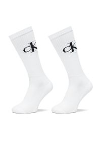 Calvin Klein Jeans Skarpety długie 701228802 Biały. Kolor: biały. Materiał: materiał, bawełna